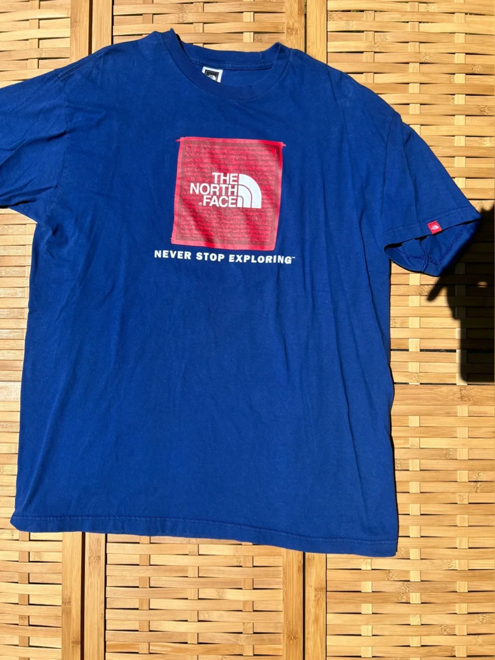 🔥3/$8- The North Face Blue Short Sleeve Tee with Red Logo